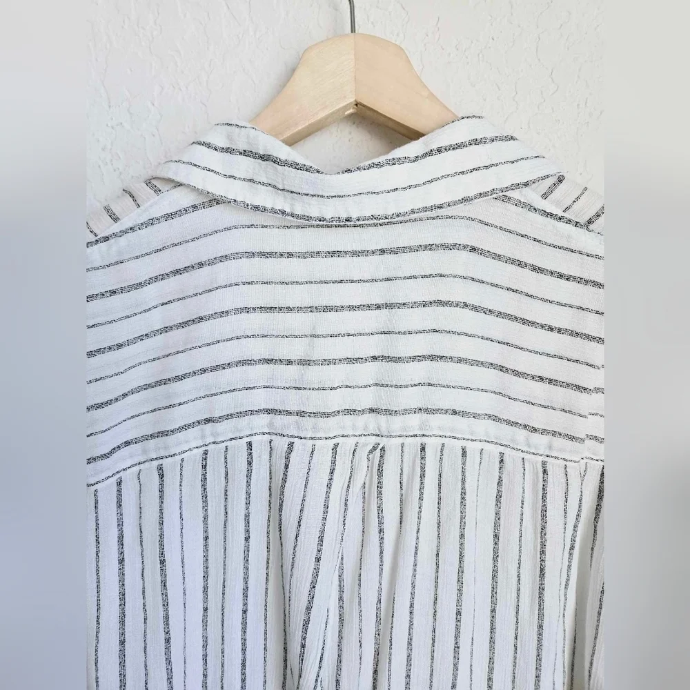 All Saints Women's‎ Saria Striped boho Striped blouse lagenlook XS